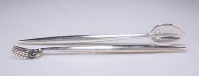 Lot 192 - LINO SABATTINI (ITALIAN, 1925-2016) AFTER CHARLES RENNIE MACKINTOSH, SILVER-PLATED FISH EATERS
