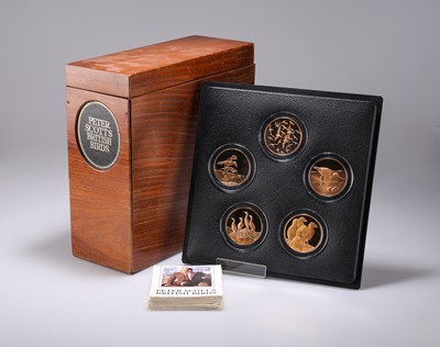 Lot 14 - PETER SCOTT'S BRITISH BIRDS MEDAL SET