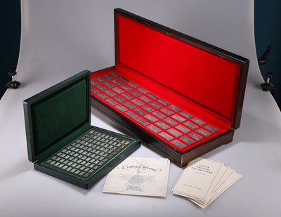 Lot 309 - A JOHN PINCHES 'THE 100 GREATEST CARS' MINIATURE SILVER INGOT SET