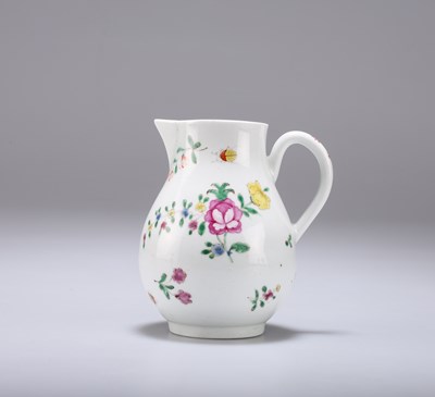 Lot 90 - A WORCESTER POLYCHROME SPARROW BEAK JUG