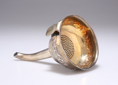Lot 281 - A GEORGE III SILVER WINE FUNNEL