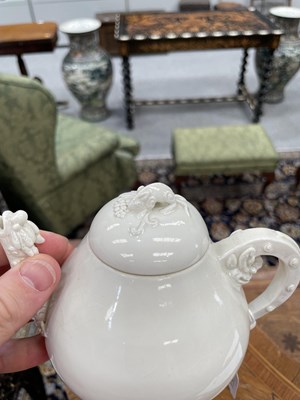 Lot 104 - A CHINESE BLANC-DE-CHINE TEAPOT