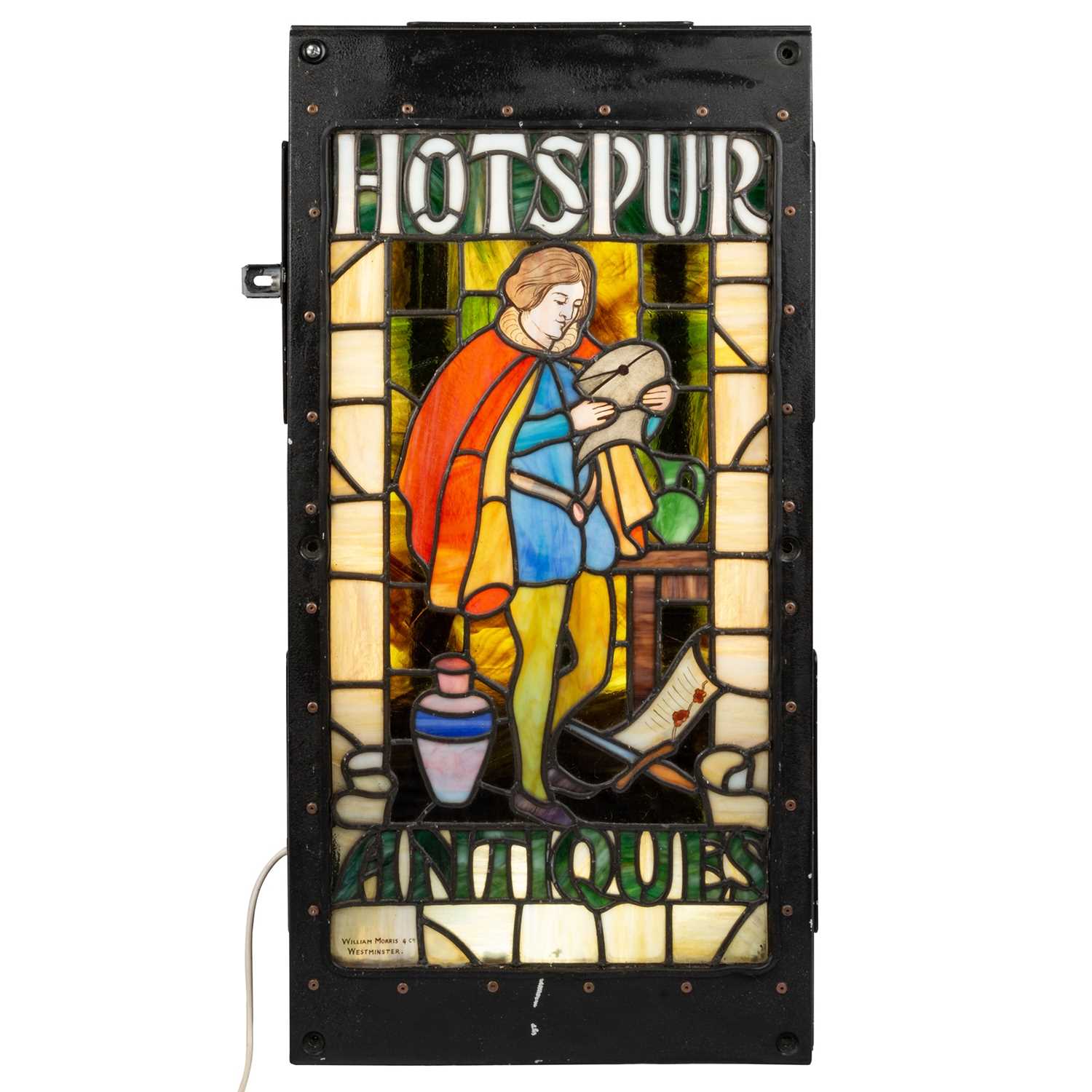 Lot 27 - A WILLIAM MORRIS & CO STAINED GLASS LIGHTBOX PANEL