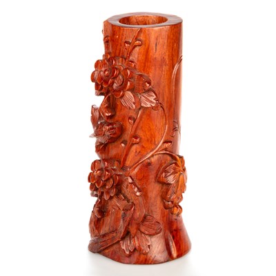 Lot 148 - A CHINESE HUANGHUALI BRUSHPOT