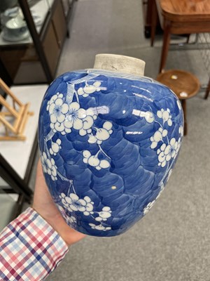 Lot 95 - A PAIR OF CHINESE BLUE AND WHITE GINGER JARS, QING DYNASTY
