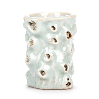 Lot 111 - A CHINESE CELADON BRUSHPOT
