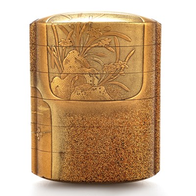 Lot 147 - A JAPANESE LACQUER FIVE-CASE INRO