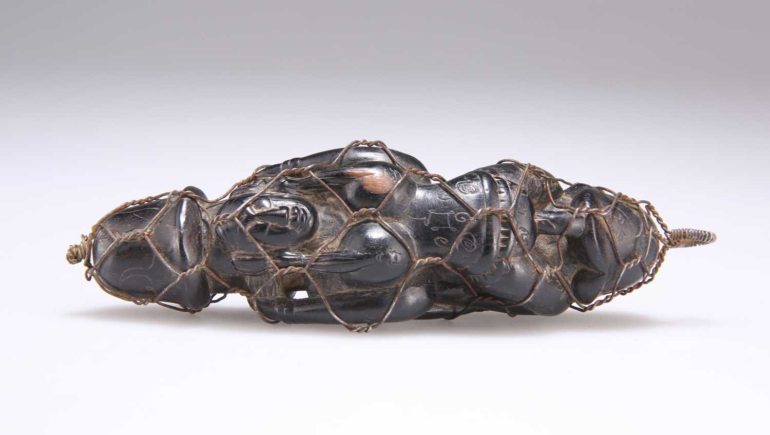 Lot 153 - A JAPANESE HARDWOOD EROTIC CARVING