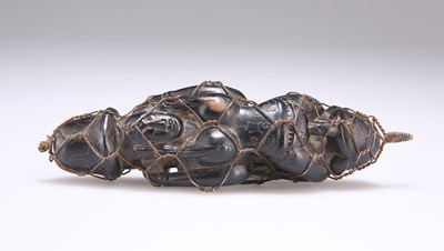 Lot 153 - A JAPANESE HARDWOOD EROTIC CARVING