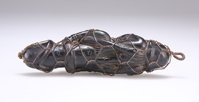 Lot 153 - A JAPANESE HARDWOOD EROTIC CARVING