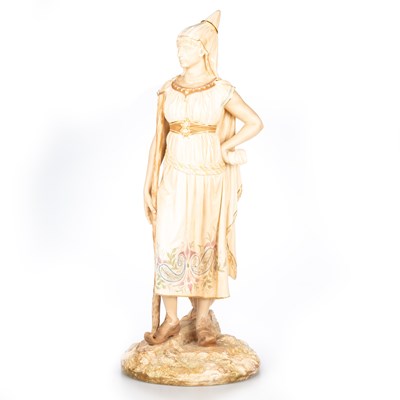 Lot 54 - A PAIR OF ROYAL WORCESTER LARGE FIGURES OF BRINGAREE INDIANS, MODELLED BY JAMES HADLEY