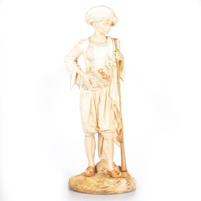 Lot 54 - A PAIR OF ROYAL WORCESTER LARGE FIGURES OF BRINGAREE INDIANS, MODELLED BY JAMES HADLEY