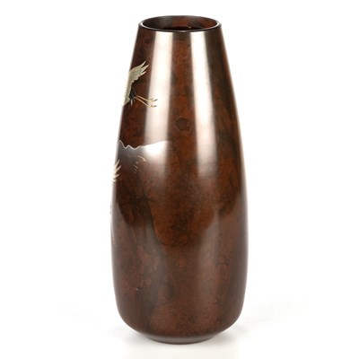 Lot 145 - A JAPANESE INLAID BRONZE VASE, CIRCA 1930