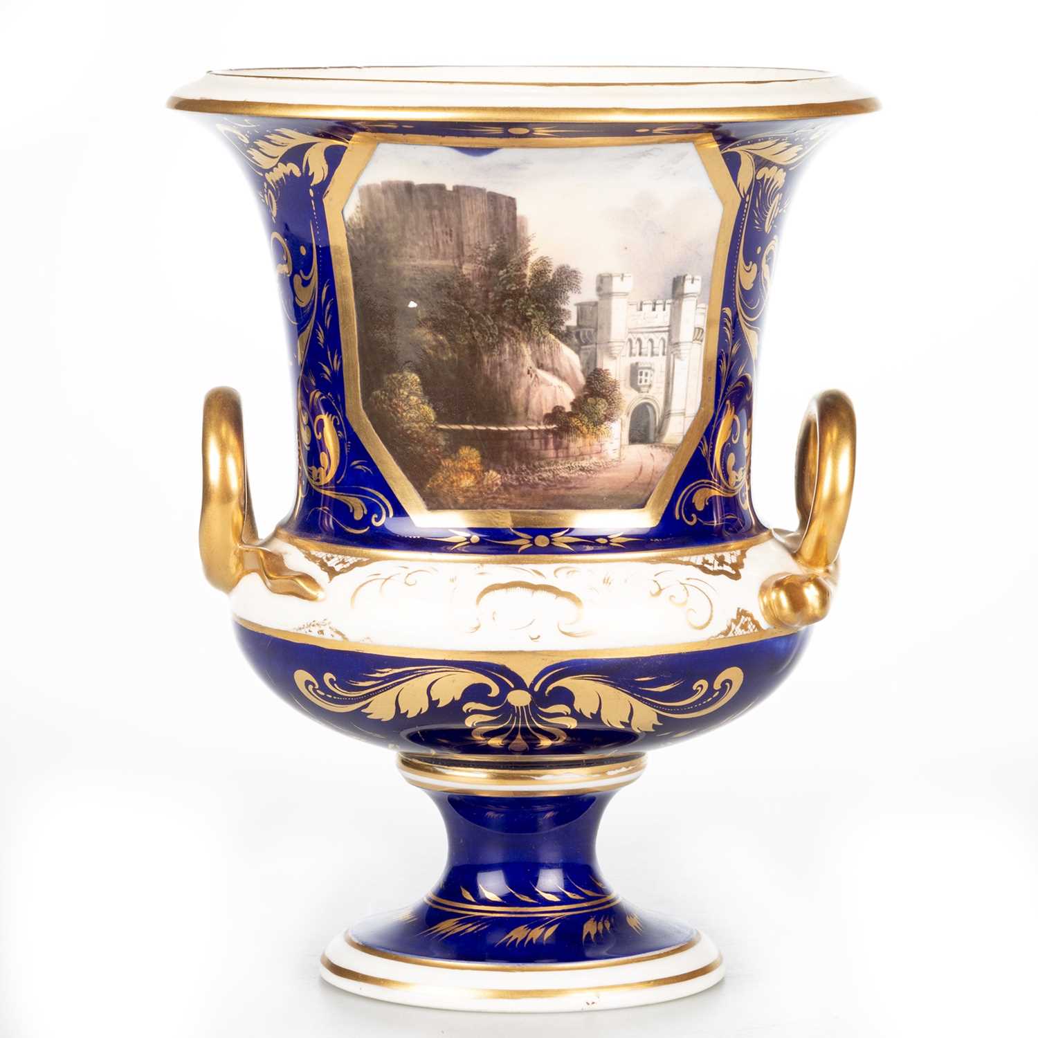 Lot 64 - A BLOOR DERBY SCENE VASE, CIRCA 1820