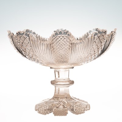 Lot 13 - A LARGE 19TH CENTURY CUT-GLASS BOWL