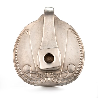 Lot 259 - ARCHIBALD KNOX (1864-1933) FOR LIBERTY & CO, A TUDRIC PEWTER CHAMBERSTICK