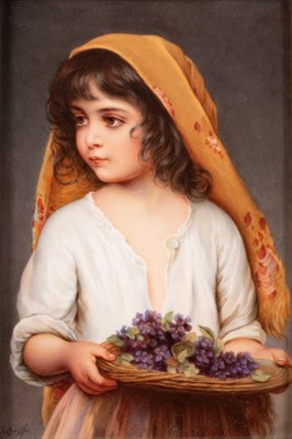 Lot 36 - A BERLIN (K.P.M.) RECTANGULAR PORCELAIN PLAQUE, LATE 19TH CENTURY