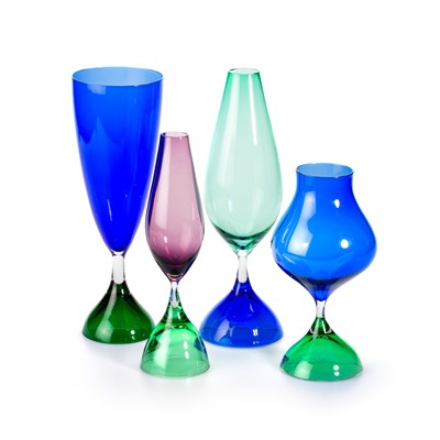 Lot 20 - VICKE LINDSTRAND FOR KOSTA, FOUR COLOURED GLASS VASES