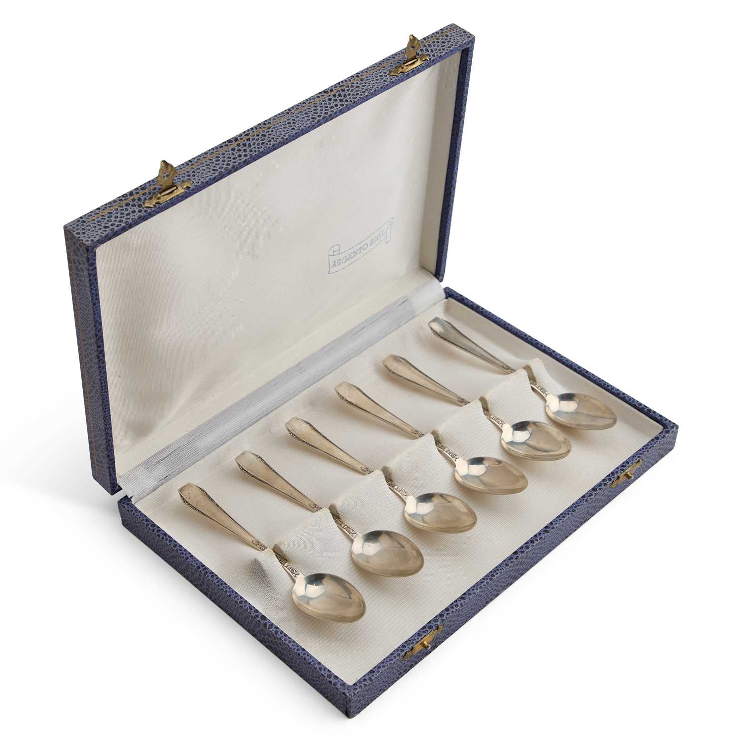 Lot 346 - A SET OF SIX ITALIAN 800 GRADE SILVER TEASPOONS