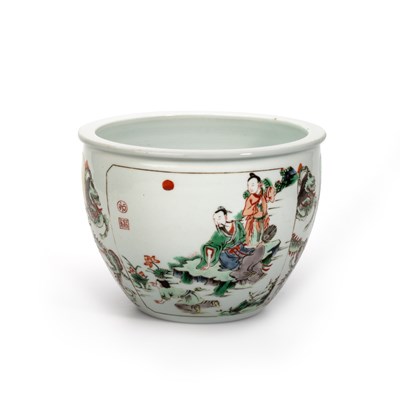 Lot 95 - A CHINESE FAMILLE VERTE JARDINIÈRE