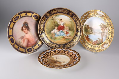 Lot 52 - FOUR 19TH CENTURY PORCELAIN PLATES