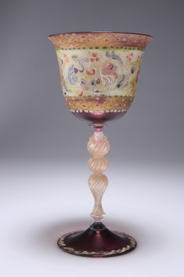 Lot 14 - A LARGE VENETIAN MURANO GLASS GOBLET