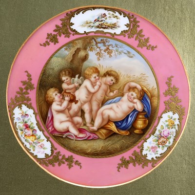 Lot 60 - A COALPORT PLAQUE IN SÈVRES STYLE, CIRCA 1860-75