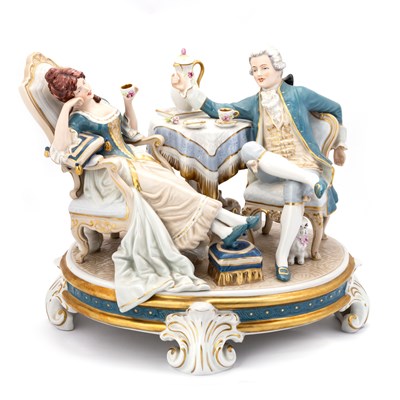 Lot 101 - A LARGE ROYAL DUX FIGURE GROUP