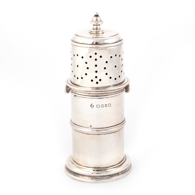 Lot 361 - A LARGE GEORGE V SILVER SUGAR CASTER