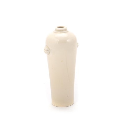 Lot 204 - A SMALL CHINESE IVORY-WHITE GLAZED VASE, PROBABLY 18TH CENTURY
