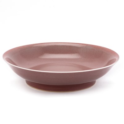 Lot 162 - A CHINESE COPPER-RED GLAZED DISH