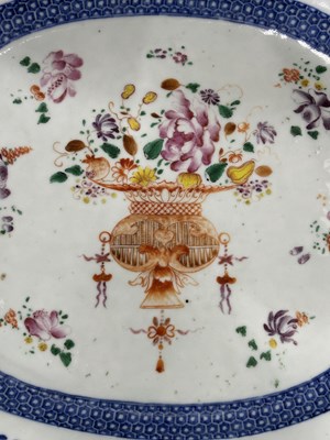 Lot 141 - A CHINESE FAMILLE ROSE MEAT DISH, QIANLONG PERIOD, CIRCA 1760