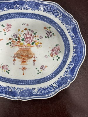 Lot 141 - A CHINESE FAMILLE ROSE MEAT DISH, QIANLONG PERIOD, CIRCA 1760