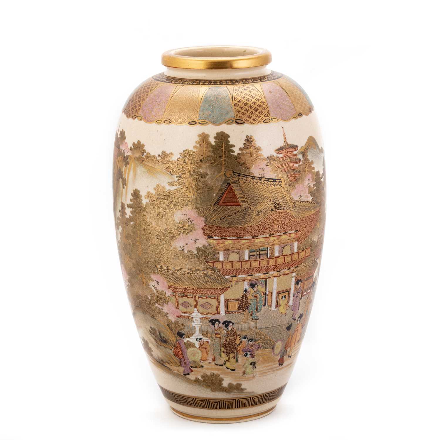Lot 118 - A LARGE JAPANESE SATSUMA VASE, BY SHOZAN, MEIJI PERIOD (1868-1912)