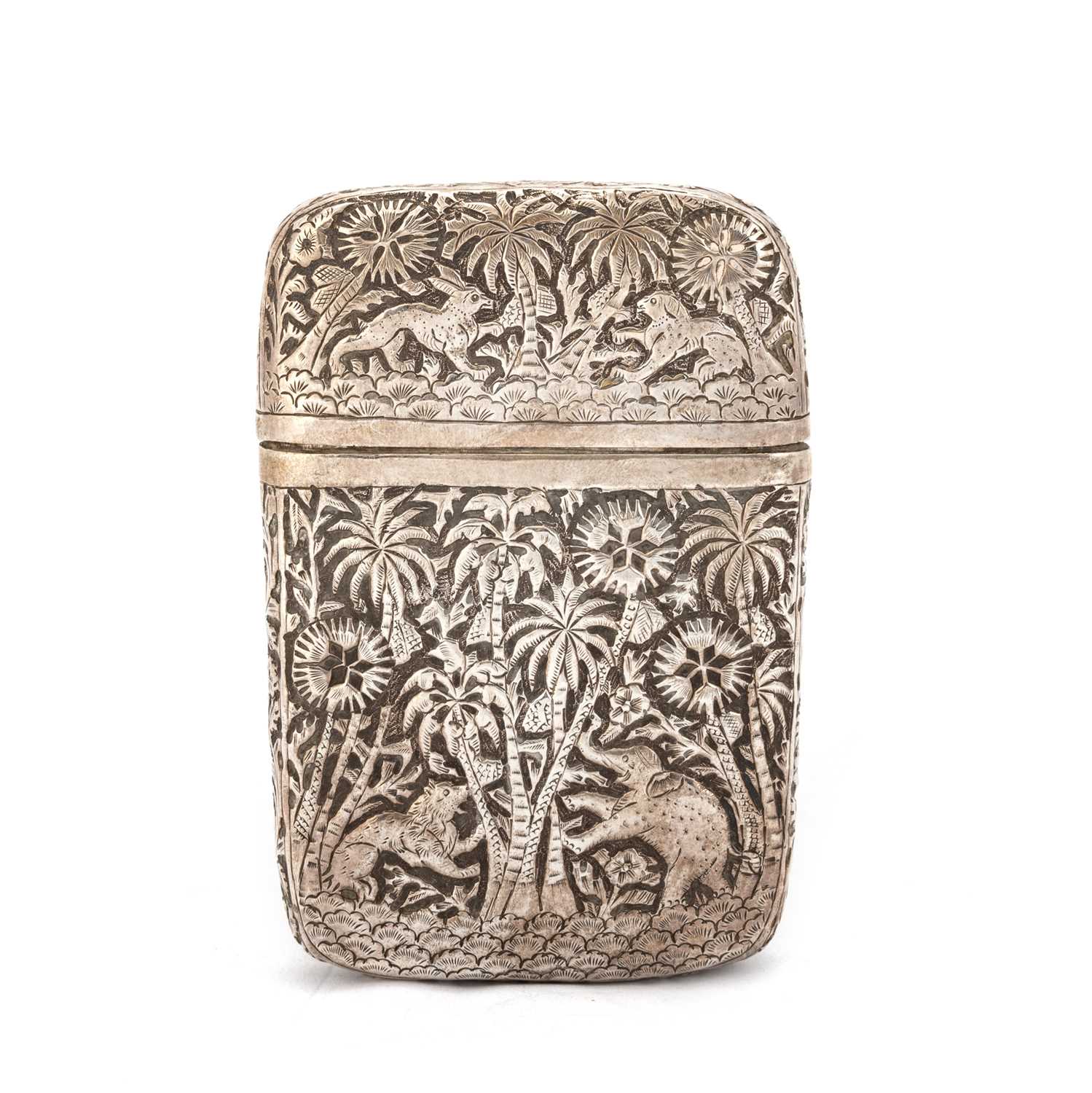 Lot 267 - A SOUTH-EAST ASIAN SILVERED METAL CARD CASE
