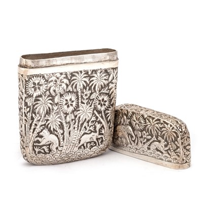 Lot 267 - A SOUTH-EAST ASIAN SILVERED METAL CARD CASE