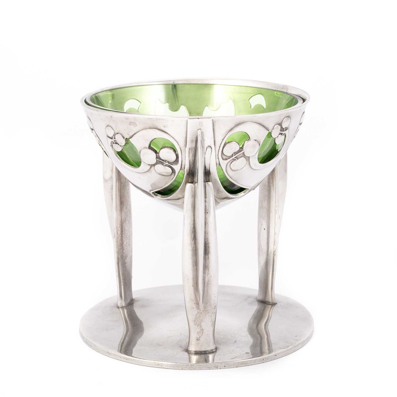 Lot 260 - ARCHIBALD KNOX (1864-1933) FOR LIBERTY & CO, A TUDRIC PEWTER COUPE