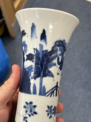 Lot 179 - A CHINESE BLUE AND WHITE VASE, GU