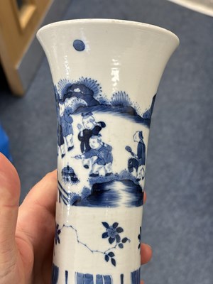 Lot 179 - A CHINESE BLUE AND WHITE VASE, GU