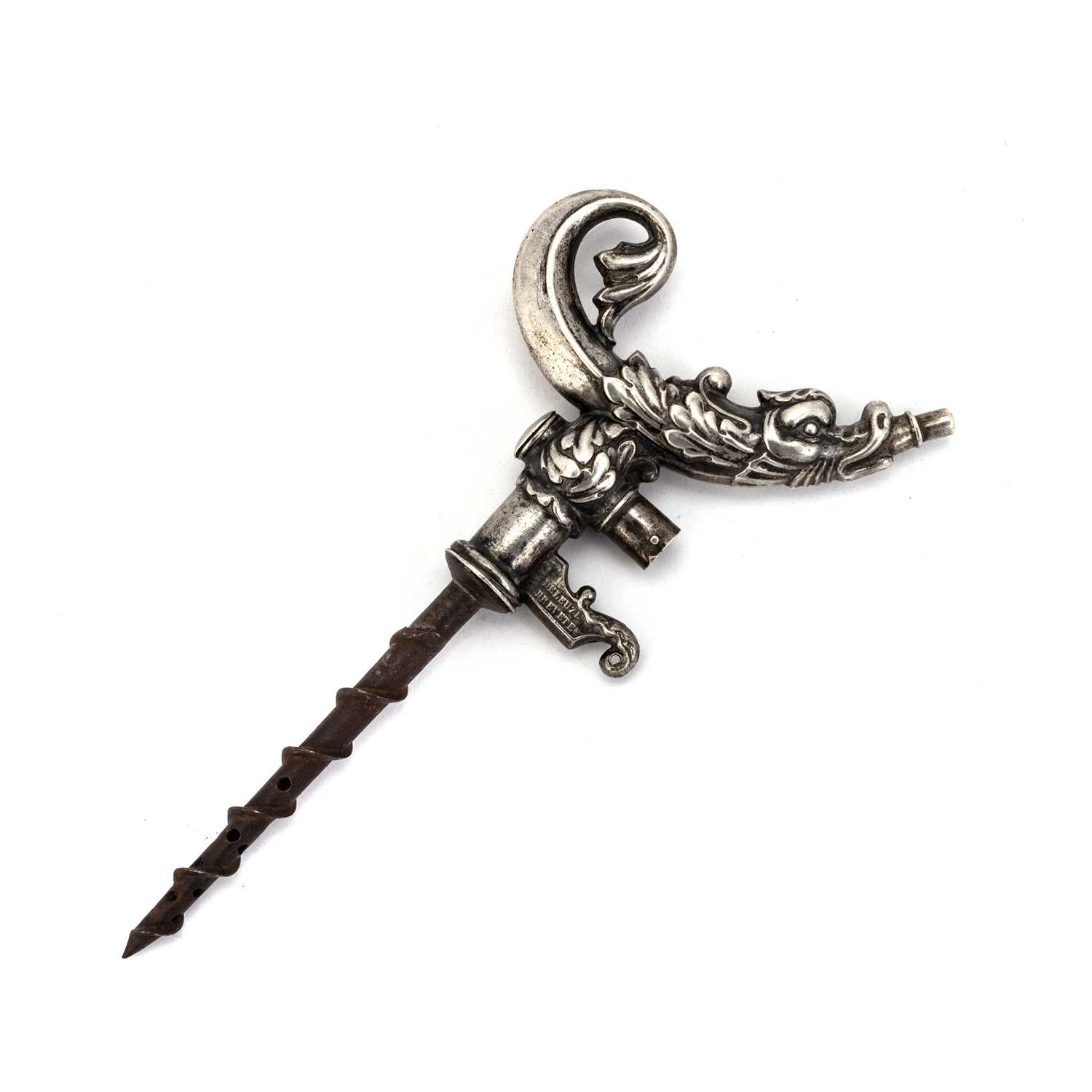 Lot 379 - A FRENCH SILVER CHAMPAGNE TAP, EARLY 19TH CENTURY