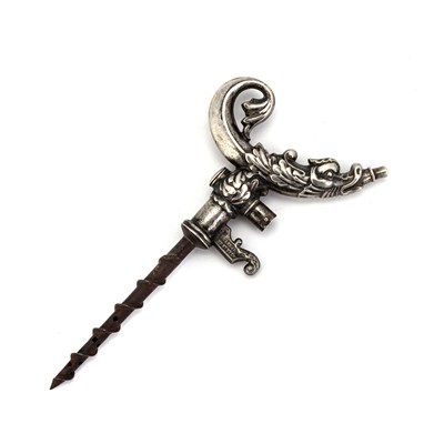 Lot 379 - A FRENCH SILVER CHAMPAGNE TAP, EARLY 19TH CENTURY