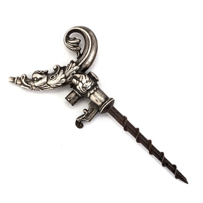 Lot 379 - A FRENCH SILVER CHAMPAGNE TAP, EARLY 19TH CENTURY
