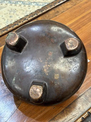 Lot 217 - A LARGE CHINESE BRONZE TRIPOD CENSER