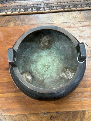 Lot 217 - A LARGE CHINESE BRONZE TRIPOD CENSER