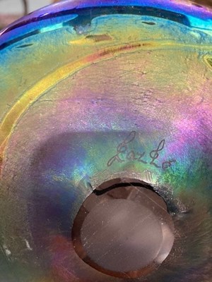 Lot 27 - A LAZLO IRIDESCENT GLASS PAPERWEIGHT