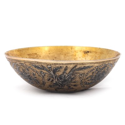 Lot 333 - A SILVER-GILT AND NIELLO DRINKING BOWL, LATE 18TH CENTURY