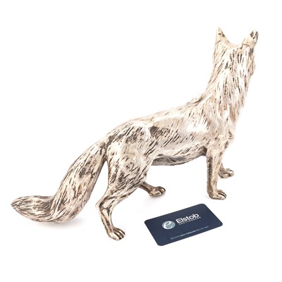 Lot 299 - A LARGE SILVER MODEL OF A FOX