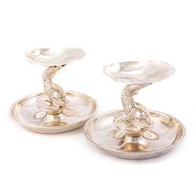 Lot 384 - A PAIR OF IRISH SILVER CAVIAR DISHES