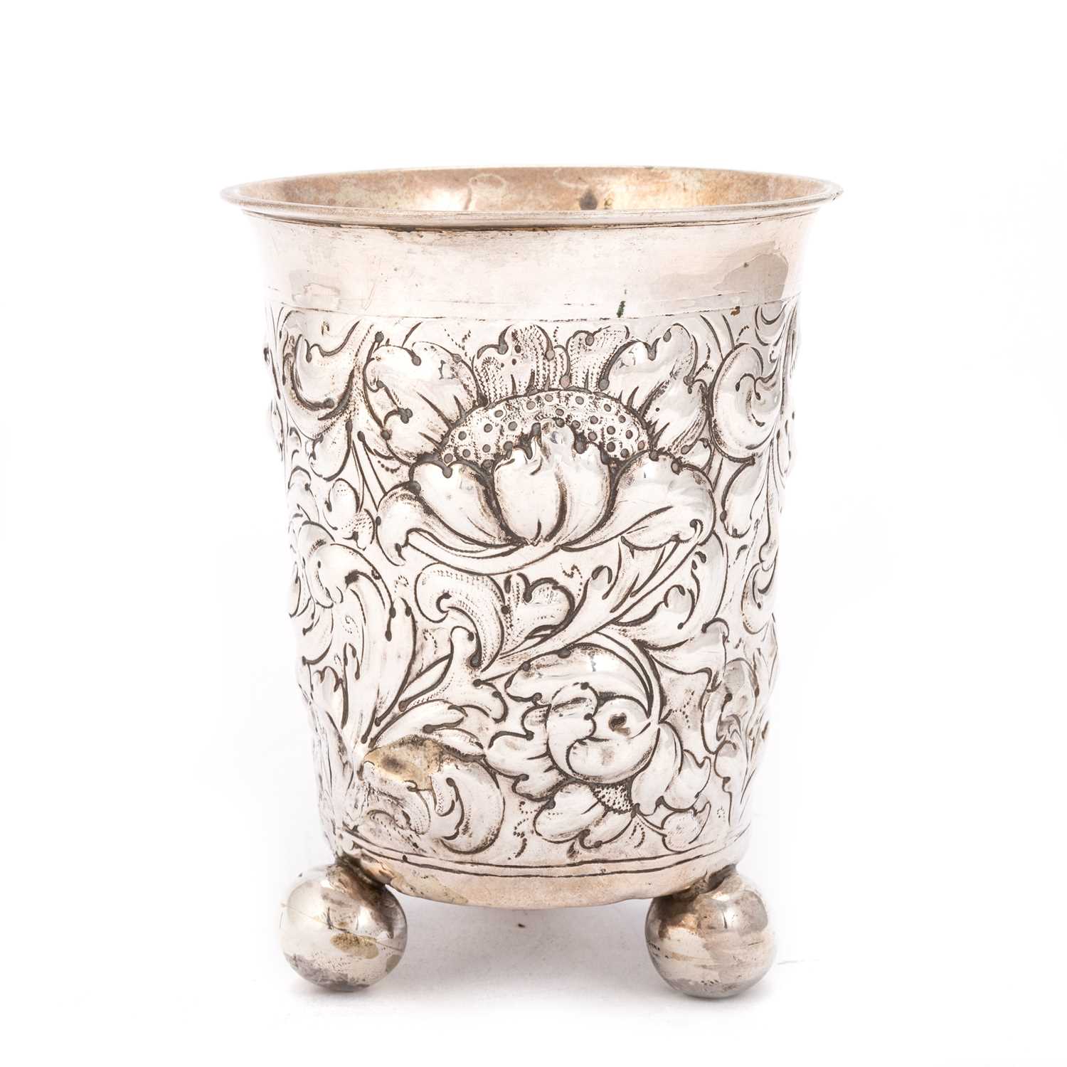 Lot 341 - A NORWEGIAN SILVER BEAKER, LATE 17TH CENTURY