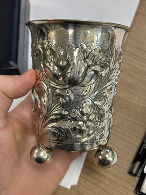 Lot 341 - A NORWEGIAN SILVER BEAKER, LATE 17TH CENTURY